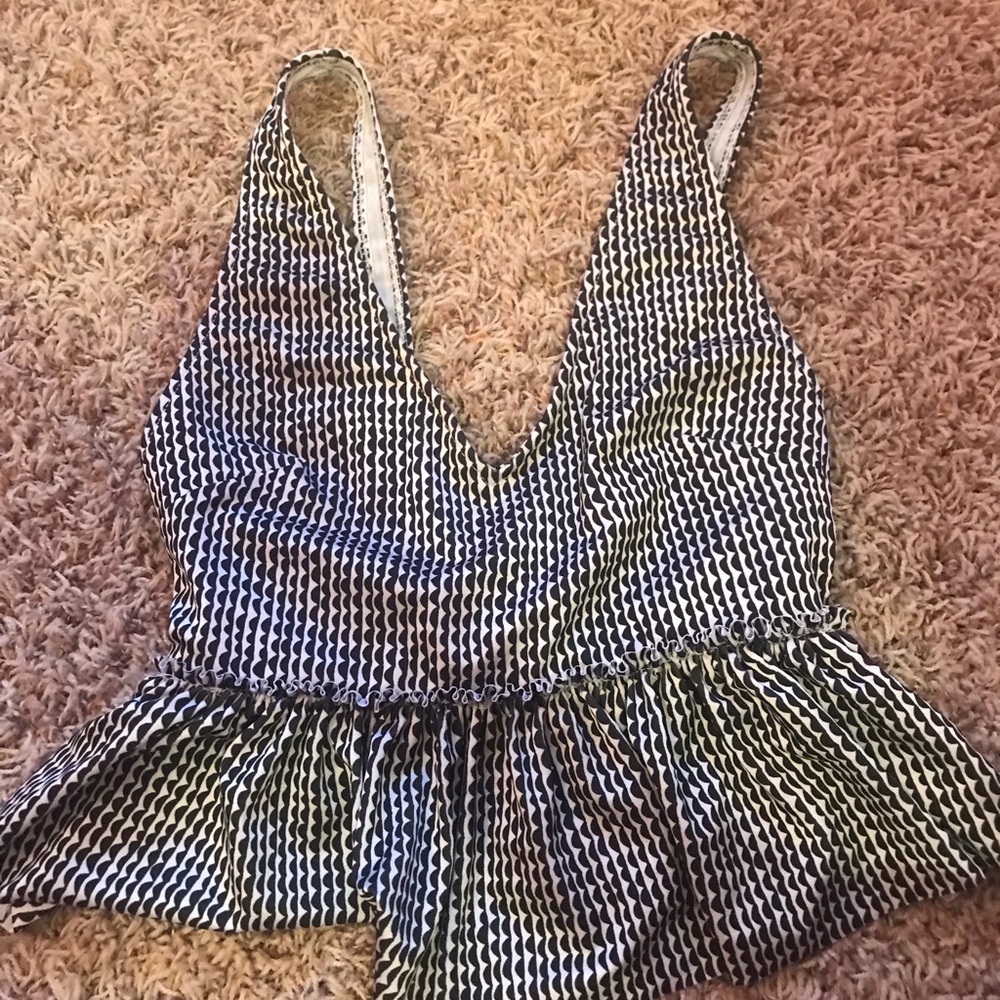 Black and white Swim top